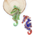 New design Animal shape Gold Sand Multi-Color Sea Horses Pendants for necklace 12pcs/box, MC0009